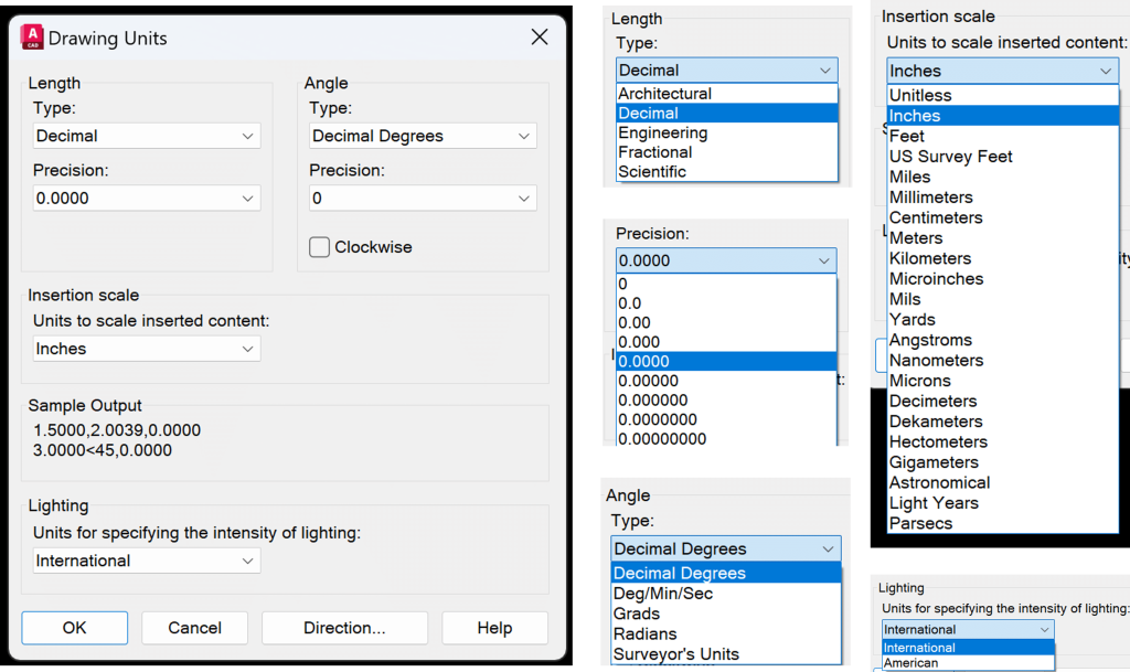 Drawing Units Dialog Box - Units and Limits in AutoCAD