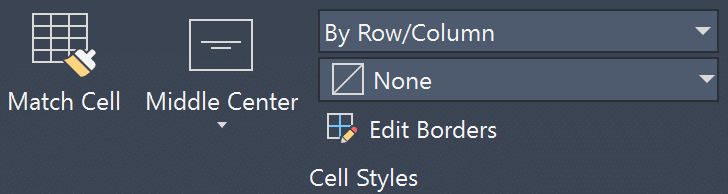 Edit Table - Cell Styles