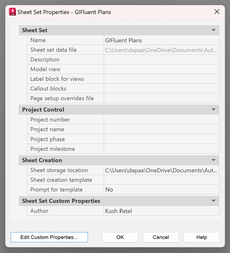 AutoCAD Sheet Set Manager Custom Properties - 3