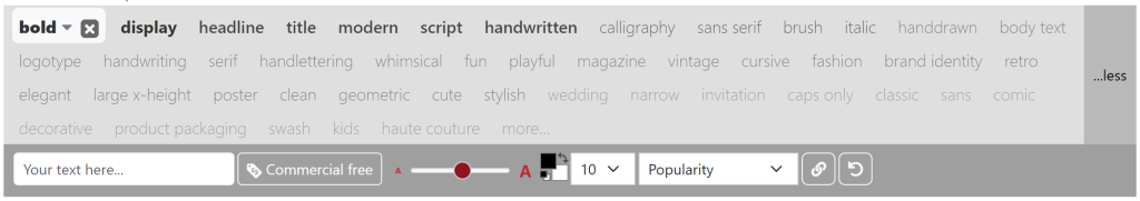1001 fonts - search filer