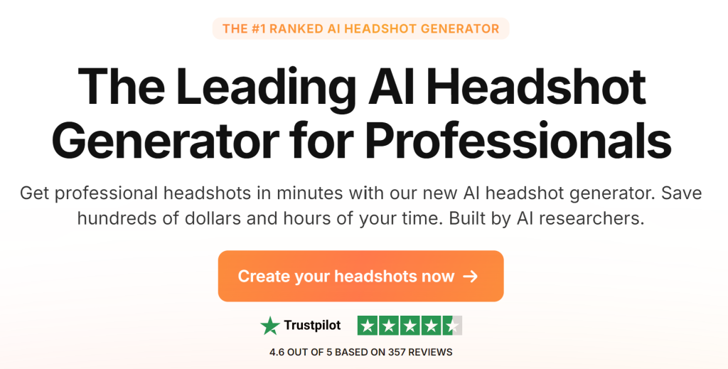 Step 1: Click on Create Your Headshots Now - Aragon AI