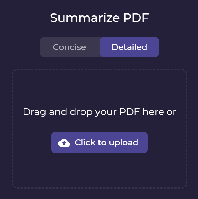 Summarize PDF Dialogue Box - AI PDF Summarizer