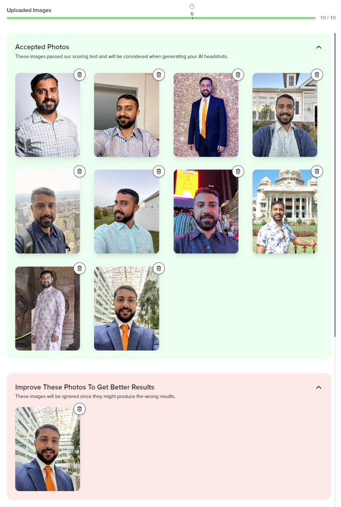 Step 9: Upload or Change Photo Selection - Aragon AI