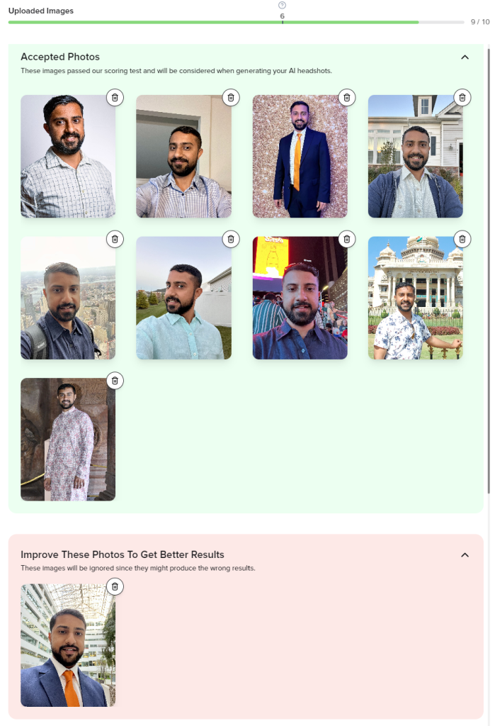 Step 9: Upload or Change Photo Selection - Aragon AI