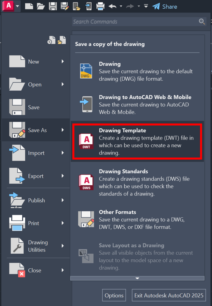 Templates - AutoCAD Intuitive Commands