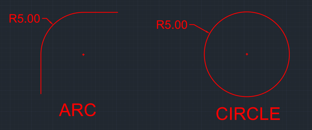 AutoCAD Dimension Radius