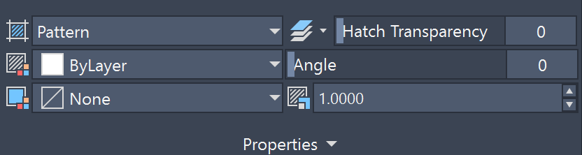 Hatch Creation Panel - Properties