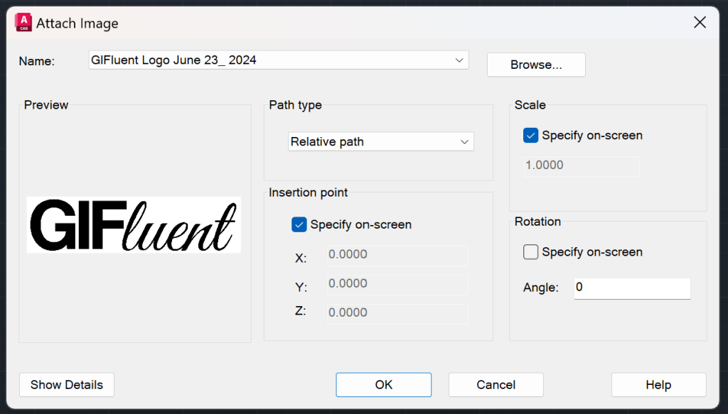 AutoCAD XREF - Attach Image