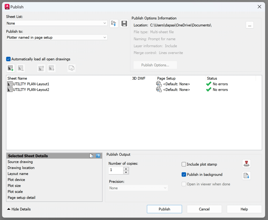 AutoCAD Print - Batch Plot