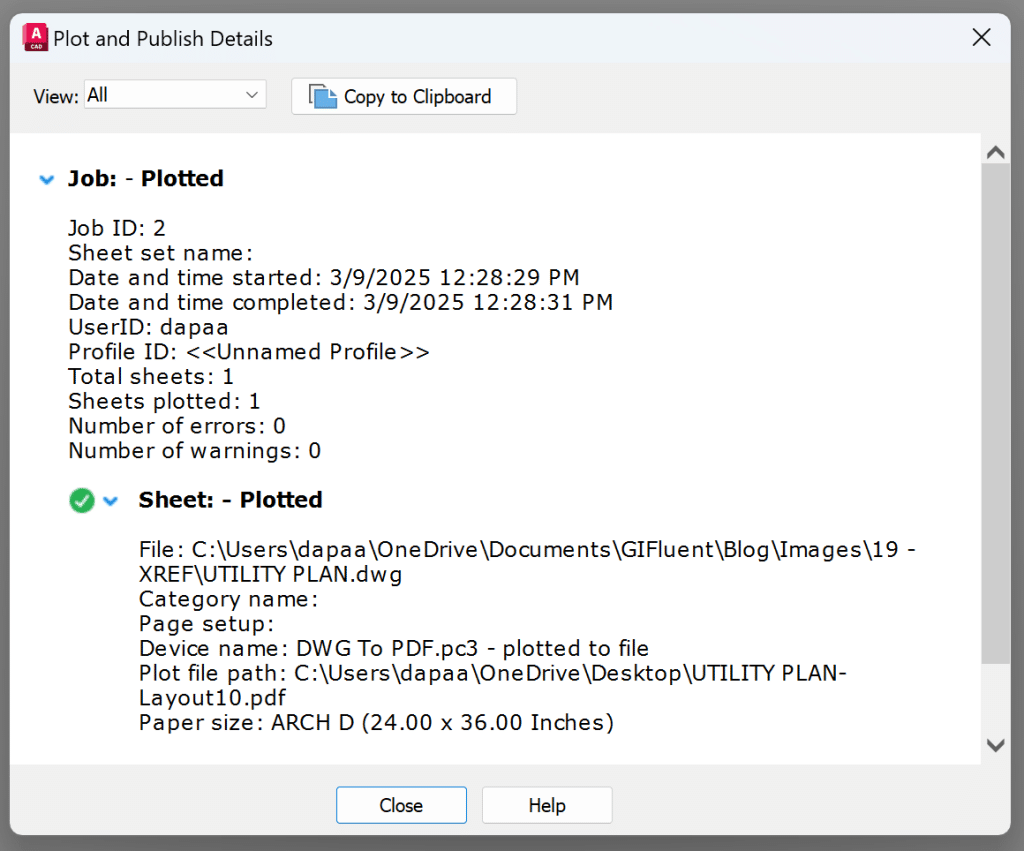 AutoCAD Plot and Publish Dialog Box