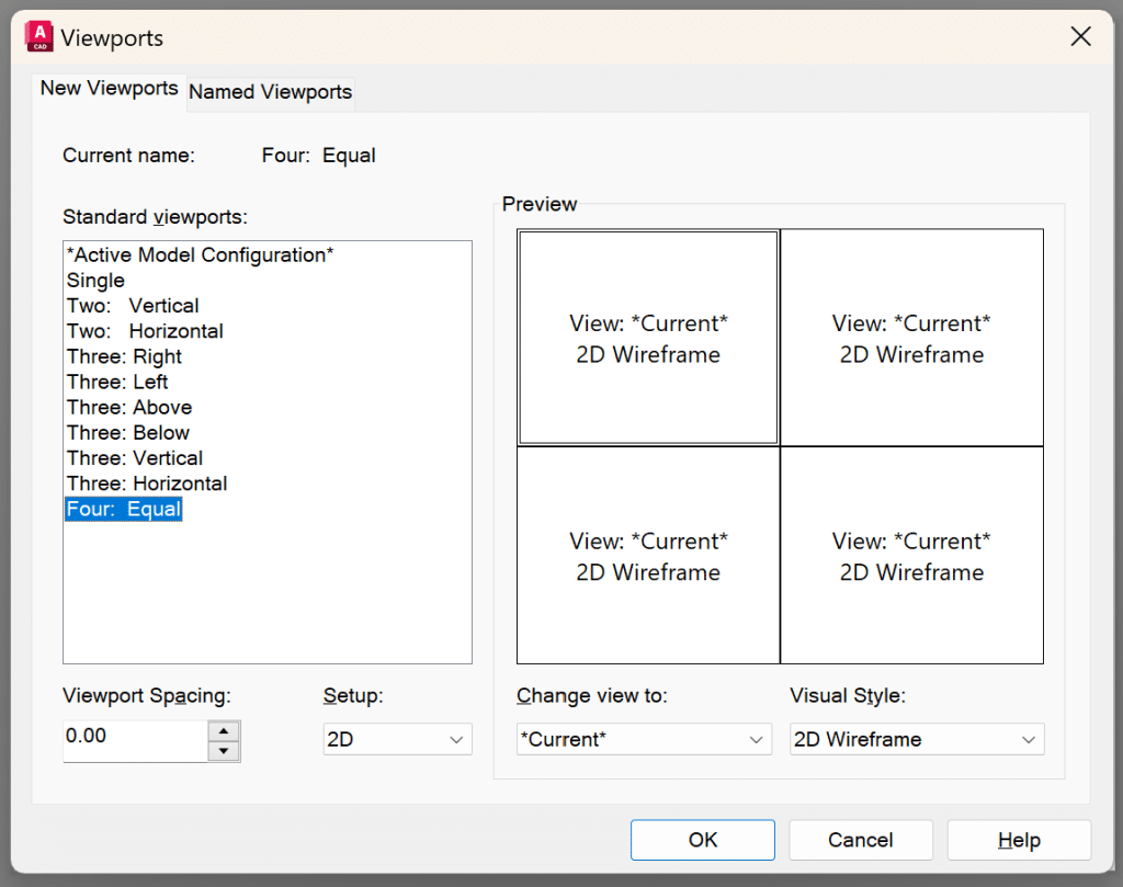 Viewports Dialog Box