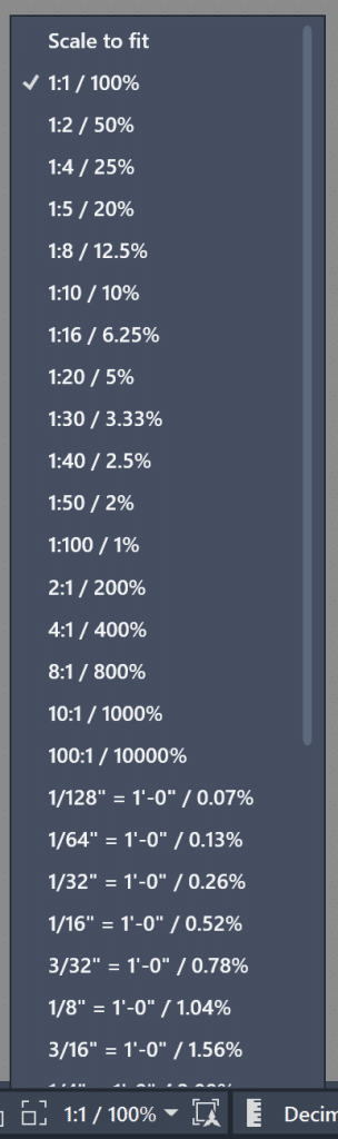 Viewport Scale Status Bar - AutoCAD Layout